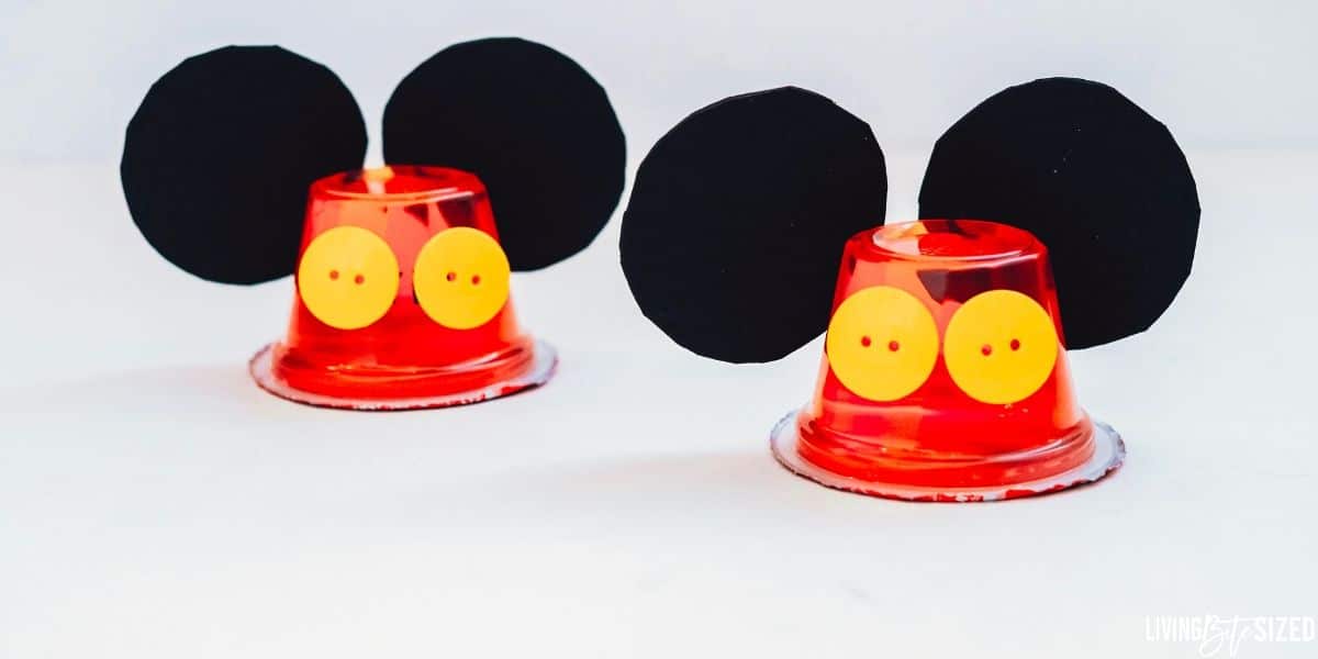 Channel your inner Disney fan with these irresistibly adorable Mickey Mouse Jelly Cups. This dessert treat is perfect for fun after-school snacks, Disney Mickey Mouse Birthday Parties and more!
