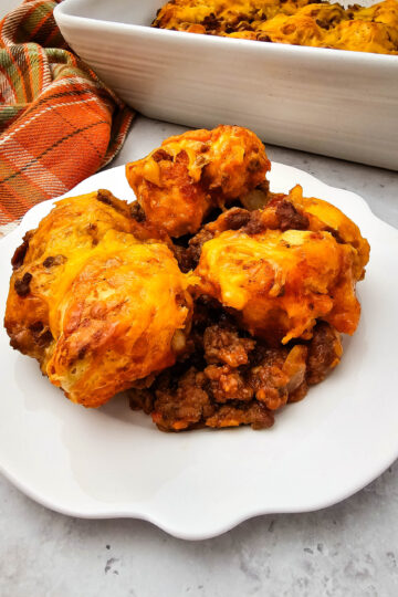 sloppy Joe casserole with biscuits